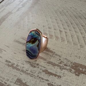 Elegant Kendra Scott Abalone Shell Ring Rose Gold Size 6